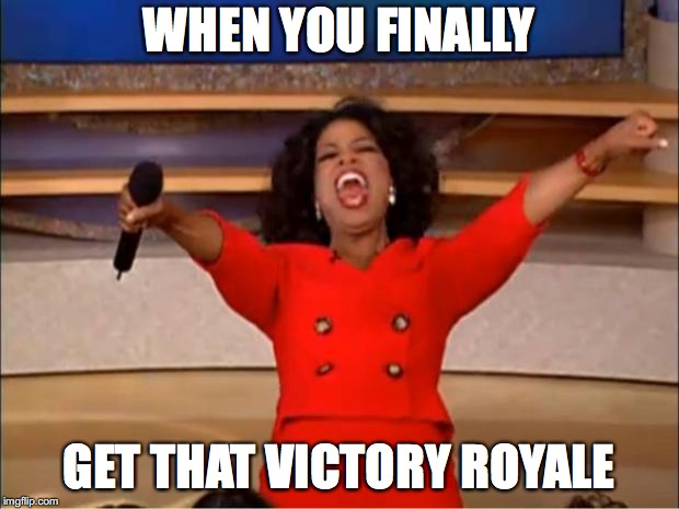 Oprah You Get A | WHEN YOU FINALLY; GET THAT VICTORY ROYALE | image tagged in memes,oprah you get a | made w/ Imgflip meme maker