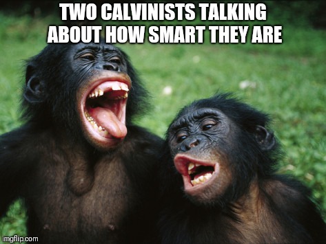 Bonobo Lyfe Meme | TWO CALVINISTS TALKING ABOUT HOW SMART THEY ARE | image tagged in memes,bonobo lyfe | made w/ Imgflip meme maker