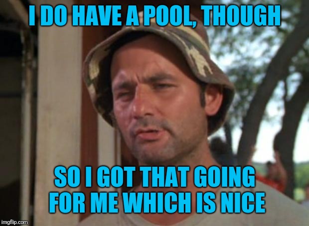 So I Got That Goin For Me Which Is Nice Meme | I DO HAVE A POOL, THOUGH SO I GOT THAT GOING FOR ME WHICH IS NICE | image tagged in memes,so i got that goin for me which is nice | made w/ Imgflip meme maker
