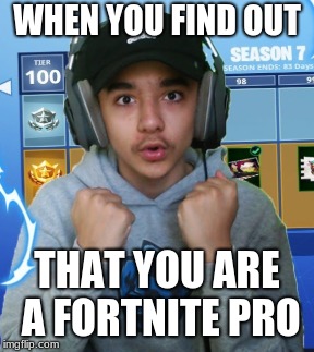 This 14 year old pro just turned into a meme! | WHEN YOU FIND OUT; THAT YOU ARE A FORTNITE PRO | image tagged in brecci,fortnite,funny | made w/ Imgflip meme maker