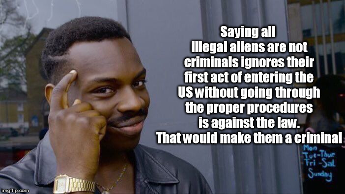 Roll Safe Think About It | Saying all illegal aliens are not criminals ignores their first act of entering the US without going through the proper procedures is against the law. That would make them a criminal | image tagged in memes,roll safe think about it | made w/ Imgflip meme maker