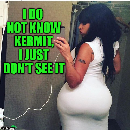Big Butt | I DO NOT KNOW KERMIT, I JUST DON'T SEE IT | image tagged in big butt | made w/ Imgflip meme maker