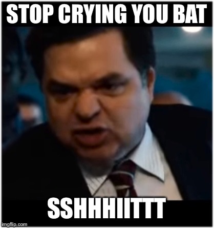 you stupid shit | STOP CRYING YOU BAT; SSHHHIITTT | image tagged in you stupid shit | made w/ Imgflip meme maker