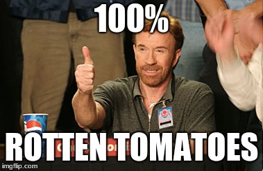 Chuck Norris Approves Meme | 100%; ROTTEN TOMATOES | image tagged in memes,chuck norris approves,chuck norris | made w/ Imgflip meme maker