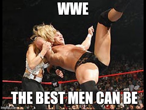 WWE Female Equality | WWE; THE BEST MEN CAN BE | image tagged in gender equality,gillette,wwe,toxic masculinity,pro wrestling,men vs women | made w/ Imgflip meme maker