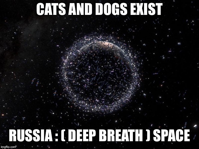 CATS AND DOGS EXIST; RUSSIA : ( DEEP BREATH ) SPACE | image tagged in oh no | made w/ Imgflip meme maker