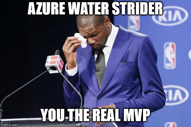 You The Real MVP 2 Meme | AZURE WATER STRIDER; YOU THE REAL MVP | image tagged in memes,you the real mvp 2 | made w/ Imgflip meme maker