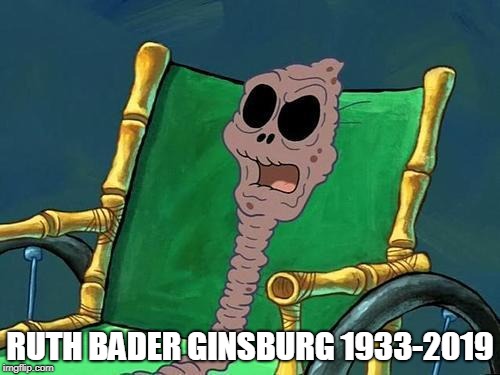 RIP Ruth Bader Ginsburg | RUTH BADER GINSBURG
1933-2019 | image tagged in rip,ruth bader ginsburg,deceased | made w/ Imgflip meme maker