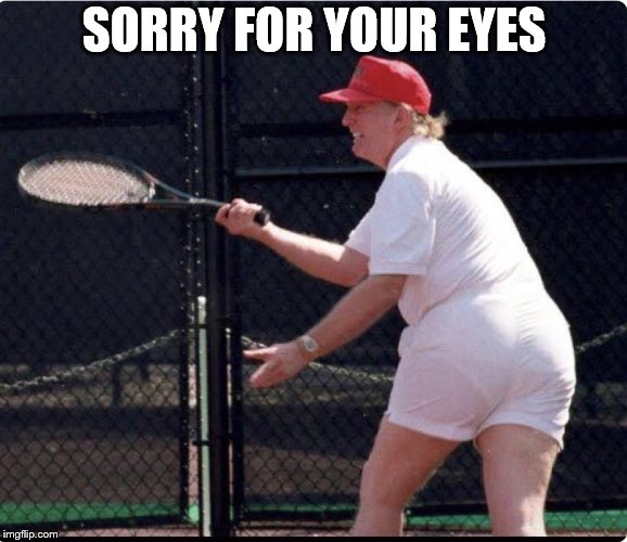 Trump Fat Ass | SORRY FOR YOUR EYES | image tagged in trump fat ass | made w/ Imgflip meme maker