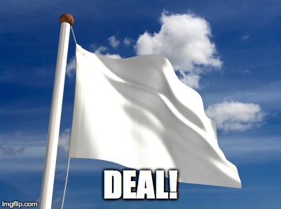 White Flag | DEAL! | image tagged in white flag | made w/ Imgflip meme maker