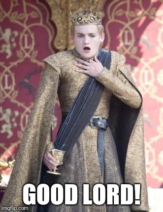 Gasping Joffrey | GOOD LORD! | image tagged in gasping joffrey | made w/ Imgflip meme maker