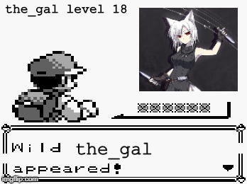 pokemon appears | the_gal level 18; the_gal | image tagged in pokemon appears | made w/ Imgflip meme maker