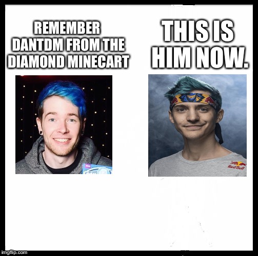 This is him now. | THIS IS HIM NOW. REMEMBER DANTDM FROM THE DIAMOND MINECART | image tagged in blank image | made w/ Imgflip meme maker