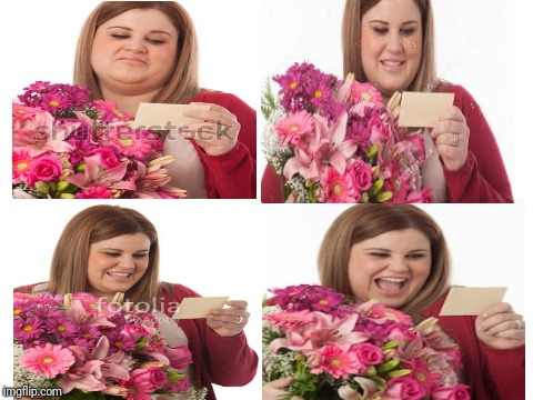 Flowers with card Blank Meme Template
