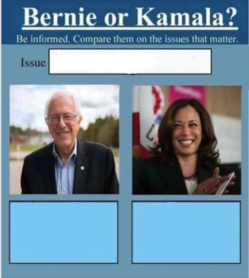 Bernie vs Kamala Blank Meme Template