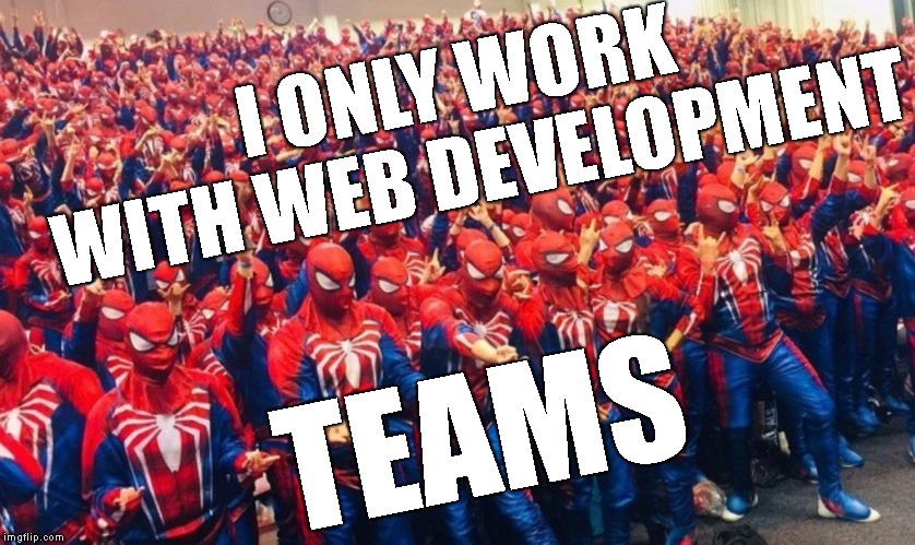 I ONLY WORK WITH WEB DEVELOPMENT TEAMS | made w/ Imgflip meme maker