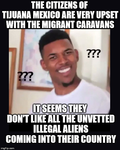It is not about racism, it is about protecting your citizens. | THE CITIZENS OF TIJUANA MEXICO ARE VERY UPSET WITH THE MIGRANT CARAVANS; IT SEEMS THEY DON'T LIKE ALL THE UNVETTED ILLEGAL ALIENS COMING INTO THEIR COUNTRY | image tagged in wtf,aliens | made w/ Imgflip meme maker