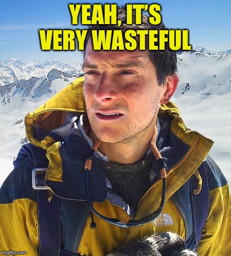 Bear Grylls Meme | YEAH, IT’S VERY WASTEFUL | image tagged in memes,bear grylls | made w/ Imgflip meme maker