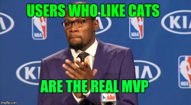 You The Real MVP Meme | USERS WHO LIKE CATS ARE THE REAL MVP | image tagged in memes,you the real mvp | made w/ Imgflip meme maker