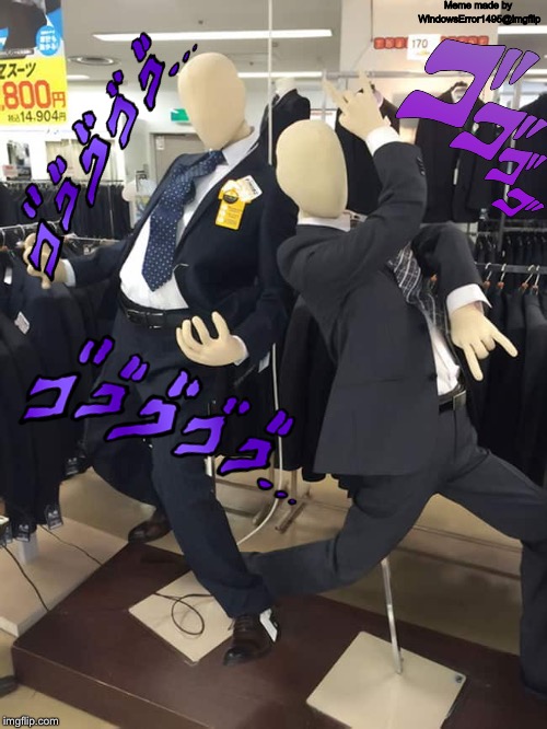 Mannequin’s Bizarre Adventure: Sale Tendency | Meme made by WindowsError1495@imgflip | image tagged in jojo's bizarre adventure,anime,memes,funny,mannequin | made w/ Imgflip meme maker