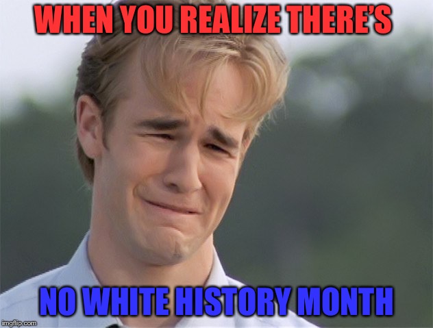 White ppl matter reeeeeeeeeeeee | WHEN YOU REALIZE THERE’S; NO WHITE HISTORY MONTH | image tagged in white man,funny,memes | made w/ Imgflip meme maker