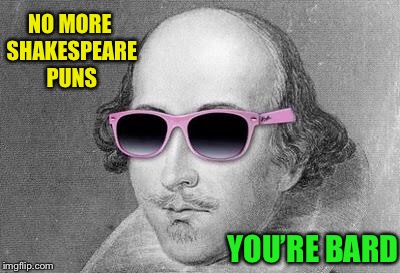Shakespeare | NO MORE SHAKESPEARE PUNS YOU’RE BARD | image tagged in shakespeare | made w/ Imgflip meme maker