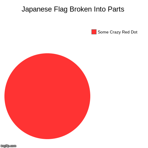 Japanese Flag Broken Into Parts | Some Crazy Red Dot | image tagged in funny,pie charts | made w/ Imgflip chart maker