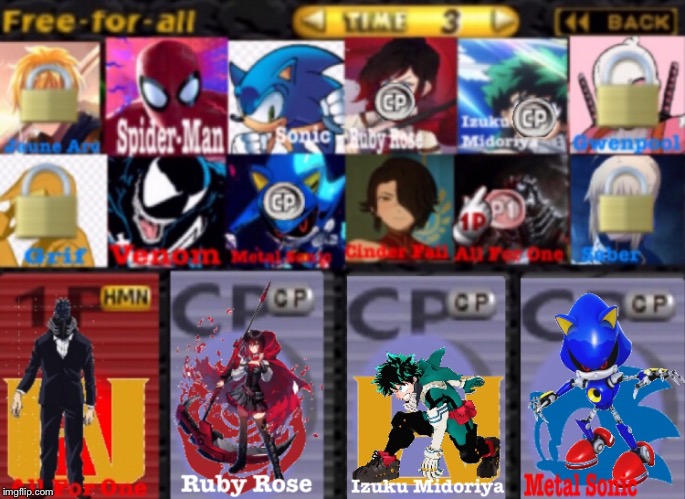Smash-For-All | image tagged in super smash bros,sonic the hedgehog,rwby,my hero academia,spider-man,red vs blue | made w/ Imgflip meme maker