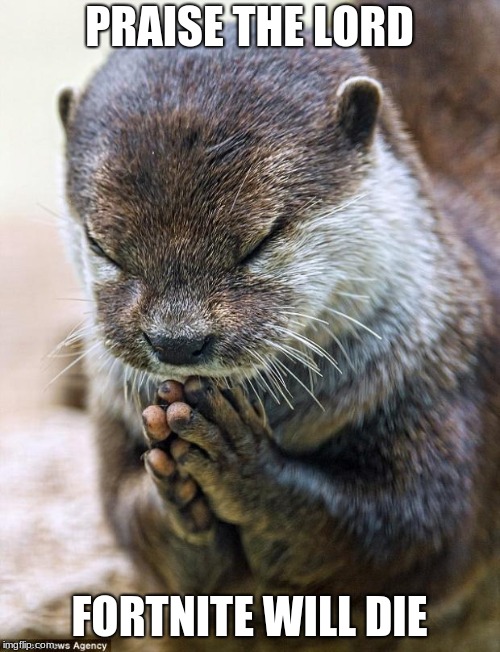 Thank you Lord Otter | PRAISE THE LORD FORTNITE WILL DIE | image tagged in thank you lord otter | made w/ Imgflip meme maker