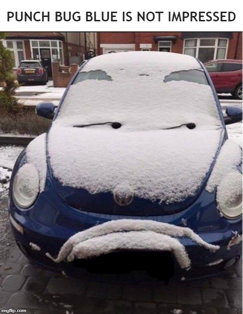 By Your Girly Punches.... | PUNCH BUG BLUE IS NOT IMPRESSED | image tagged in not impressed car,memes,punch bug,volkswagen,volkswagon,cars | made w/ Imgflip meme maker