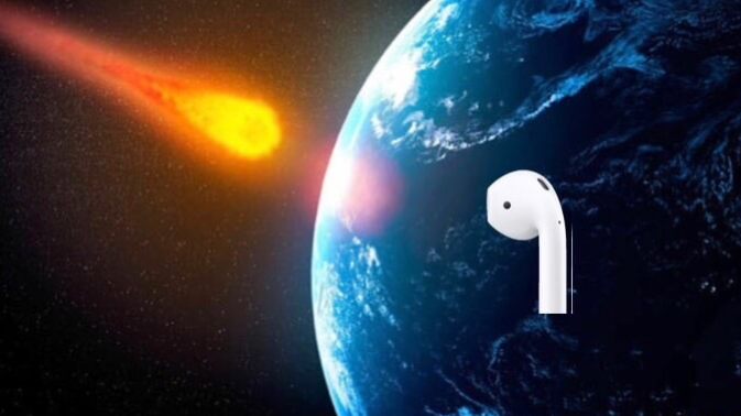 High Quality Earth asteroid airpods Blank Meme Template