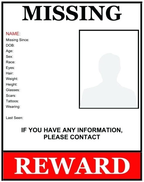 Missing Person Template Blank Template Imgflip