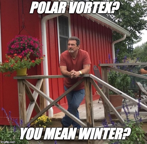 Pondering |  POLAR VORTEX? YOU MEAN WINTER? | image tagged in pondering | made w/ Imgflip meme maker