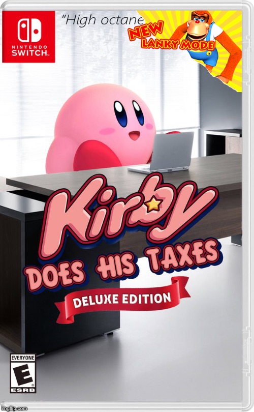 Kirby Does His Taxes | image tagged in kirby,video games,taxes | made w/ Imgflip meme maker