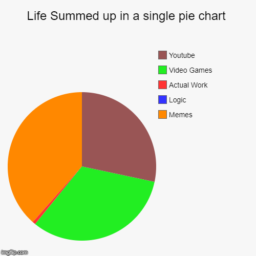 Life Summed up in a single pie chart - Imgflip
