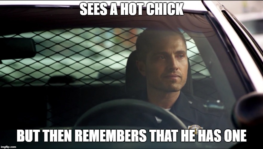 SEES A HOT CHICK; BUT THEN REMEMBERS THAT HE HAS ONE | image tagged in joke | made w/ Imgflip meme maker