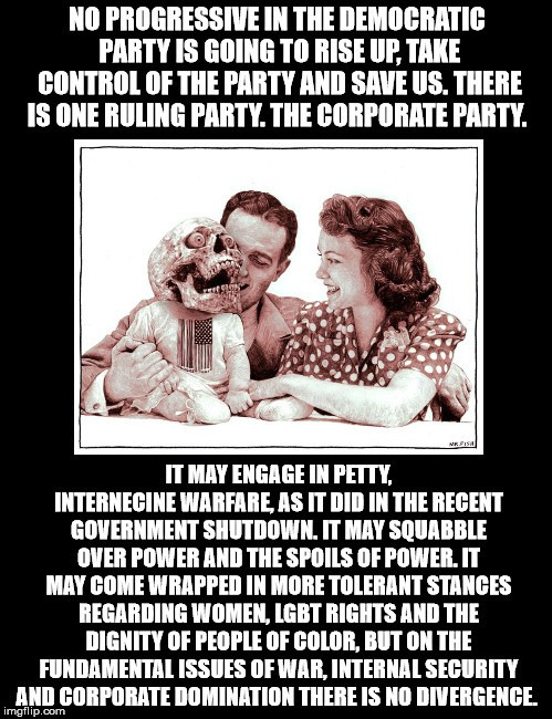I know, Ode to Joy. But he's Kind of got a Point! | image tagged in chris hedges,democratic party,corporatism,neoliberalism,corporate domination,no divergence | made w/ Imgflip meme maker