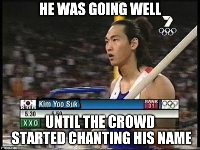 kim yoo suk | HE WAS GOING WELL; UNTIL THE CROWD STARTED CHANTING HIS NAME | image tagged in kim yoo suk | made w/ Imgflip meme maker