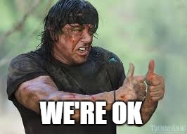 WE'RE OK | image tagged in thumbs up | made w/ Imgflip meme maker