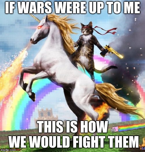 Welcome To The Internets Meme | IF WARS WERE UP TO ME; THIS IS HOW WE WOULD FIGHT THEM | image tagged in memes,welcome to the internets | made w/ Imgflip meme maker