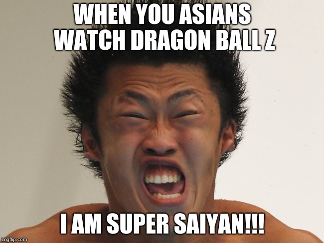 When Asians go Super Saiyan | WHEN YOU ASIANS WATCH DRAGON BALL Z; I AM SUPER SAIYAN!!! | image tagged in goku,dragon ball z,funny,funny memes,fun,memes | made w/ Imgflip meme maker