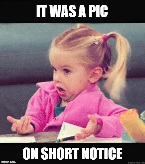 I dont know girl | IT WAS A PIC ON SHORT NOTICE | image tagged in i dont know girl | made w/ Imgflip meme maker