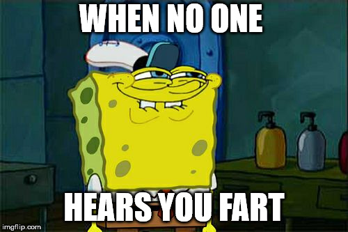 Don't You Squidward Meme | WHEN NO ONE; HEARS YOU FART | image tagged in memes,dont you squidward | made w/ Imgflip meme maker
