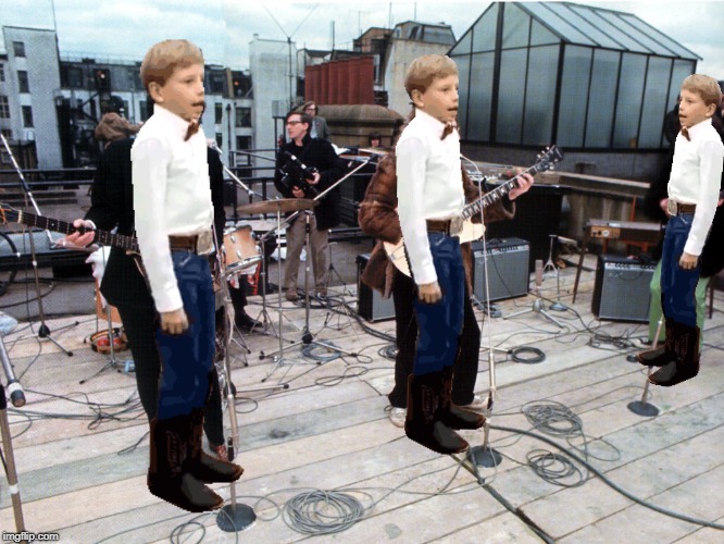 Beatles' Rooftop Concert -1969 colourized (50th anniversary tribute) | image tagged in memes,yodeling boi,the beatles,funny,anniversary,tribute | made w/ Imgflip meme maker