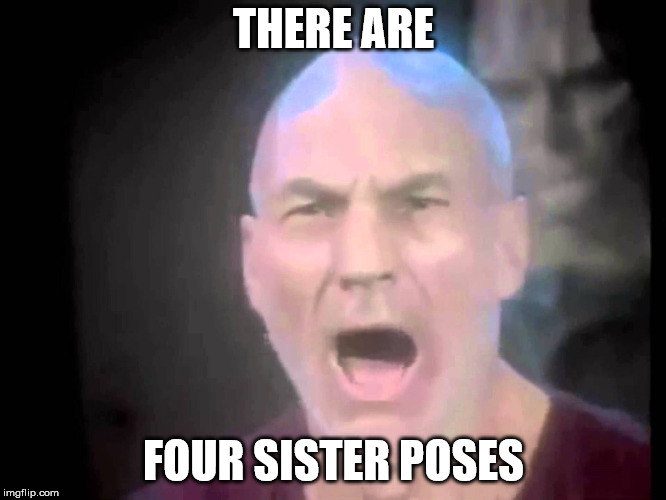 There are four lights | THERE ARE; FOUR SISTER POSES | image tagged in there are four lights | made w/ Imgflip meme maker