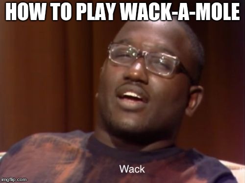 Wack | HOW TO PLAY WACK-A-MOLE | image tagged in wack | made w/ Imgflip meme maker