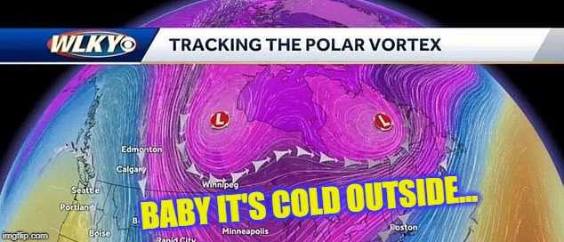Winter Milkshakes | BABY IT'S COLD OUTSIDE... | image tagged in bewbs,polar vortex,weathermapsmut | made w/ Imgflip meme maker