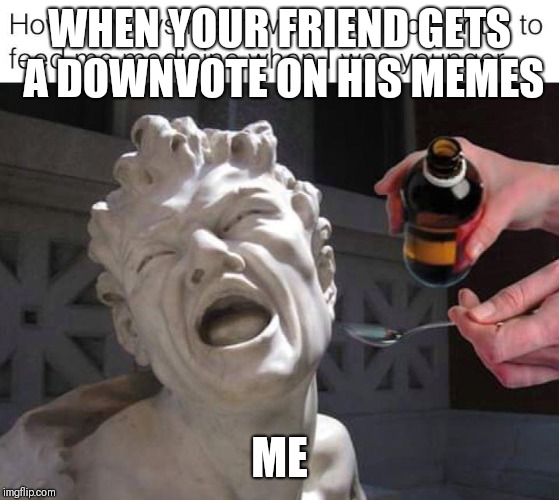WHEN YOUR FRIEND GETS A DOWNVOTE ON HIS MEMES; ME | image tagged in meme in a mene | made w/ Imgflip meme maker