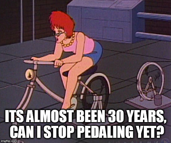 ITS ALMOST BEEN 30 YEARS, CAN I STOP PEDALING YET? | made w/ Imgflip meme maker