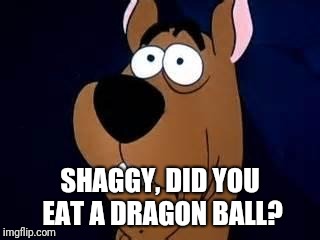 Scooby Doo Surprised | SHAGGY, DID YOU EAT A DRAGON BALL? | image tagged in scooby doo surprised | made w/ Imgflip meme maker